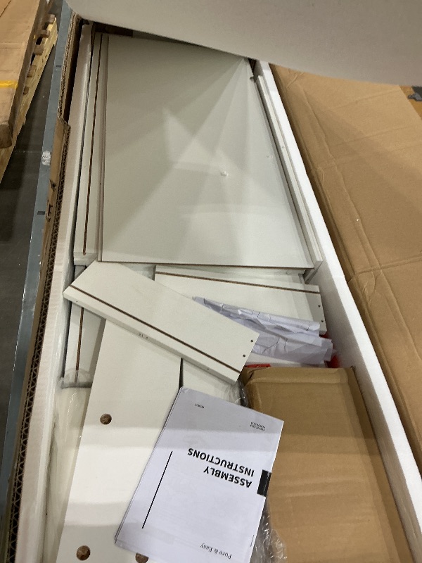 Photo 1 of *PARTIAL SET*
DWVO 56.3" Makeup Vanity with LED Lighted Mirror, Large Vanity Desk with RGB Glass Cabinets, Open Shelving, Built-in Power Strip & Cushioned Stool