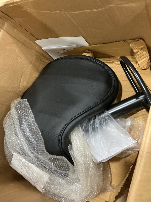 Photo 1 of 1 Modern PU Leather Counter Height Stools, Swivel Kitchen Barstool with Back and Footrest, Height Adjustable Armless Bar Chair, Island Barstools for Kitchen, Dining Room, Black