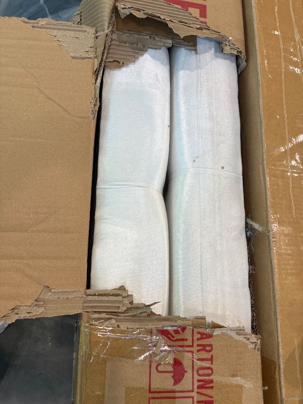 Photo 1 of **BOX 2OF3, SEE CLERK NOTES**Meridian Furniture Grande Collection Modern | Contemporary Velvet Upholstered Bed with Luxurious Deep Button Tufting and Stainless Steel Legs in Polished Chrome Finish, White, Queen