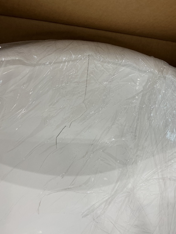 Photo 1 of **CRACKED IN TUB CHECK PHOTOS**Empava Freestanding Bathtub, Flatbottom Acrylic Soaking Tub, Contemporary Stand Alone Design with Brushed Nickel Drain & Overflow, Glossy White, cUPC Certified, 59 Inch