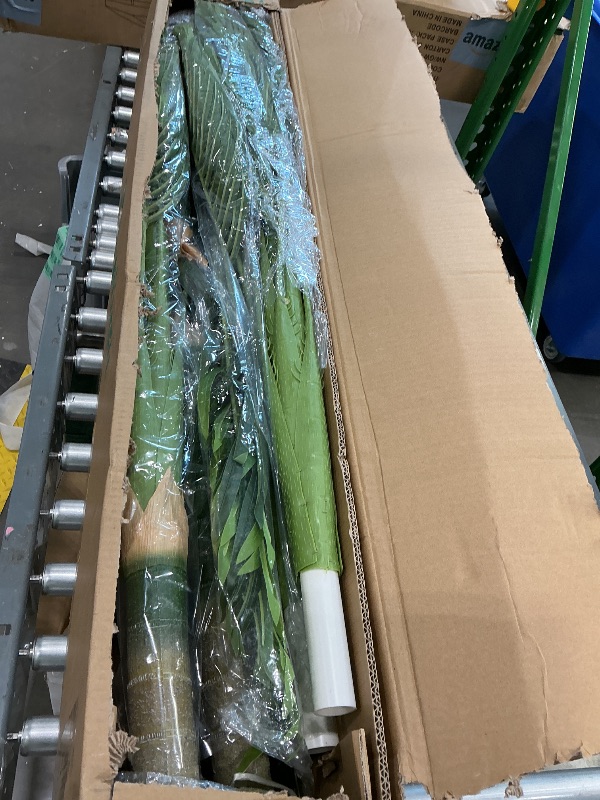 Photo 1 of 6ft Tall Triple Golden Cane Palm Artificial Tree Large Tropical Palm Tree UV Resistant Fake Plant in Pot for Indoor Outdoor Big House Living Room Outside Patio Office Home Decor (Set of 2)