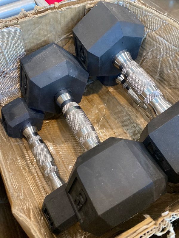 Photo 1 of Cap Barbell 150 LB Rubber Coated Hex Dumbbell Hand Weight Set with Vertical Storage Rack - Chrome Handle | Black Rack