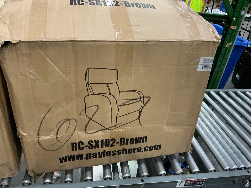 Photo 1 of *MINOR DAMAGE - USED*
FDW Recliner Chair Single Reclining Sofa Leather Chair Home Theater Seating Living Room Lounge Chaise with Padded Seat Backrest (Brown)