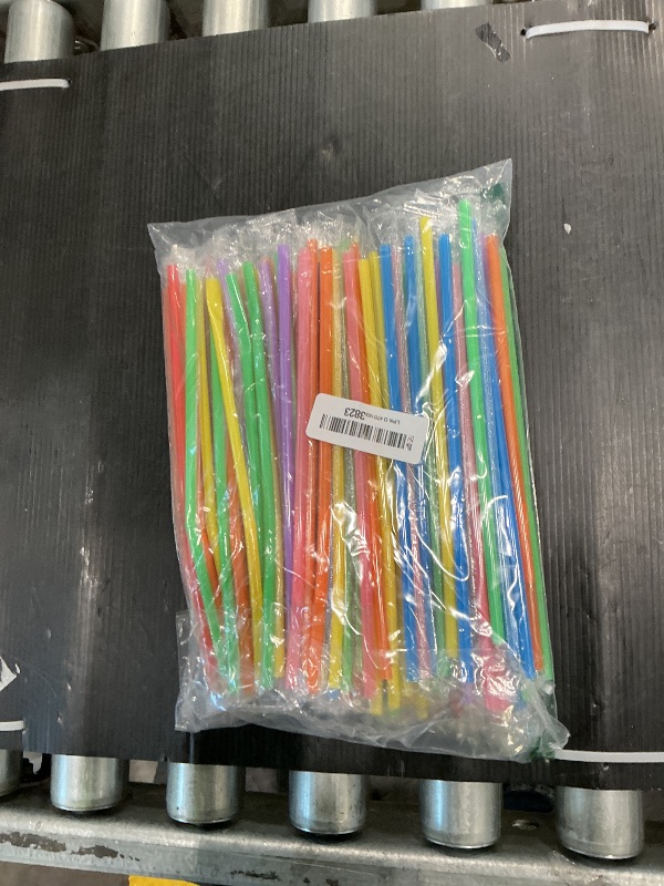 Photo 1 of [Individually Wrapped] 100 Pcs Colorful Flexible Plastic Straws, Disposable Bendy Straws, (9.45" Long and 0.23'' Diameter), BPA-Free