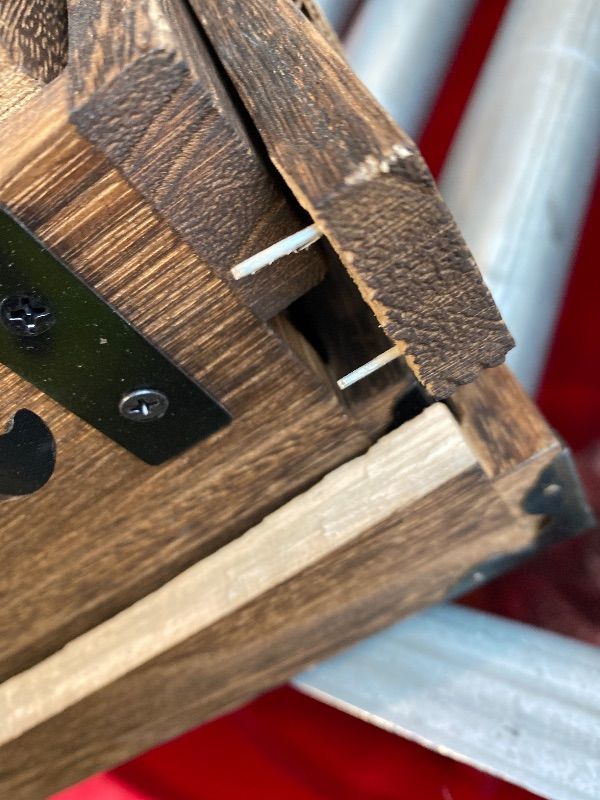 Photo 1 of ***MINOR DAMAGE*** ***SEE WAREHOUSE PHOTOS***  J JACKCUBE DESIGN 3-Tier Rustic Wood Hanging Fruit Basket, Kitchen Fruit, Vegetable Storage Organizer, Countertop Space Saver- Heavy Duty Metal Hooks- MK1008A