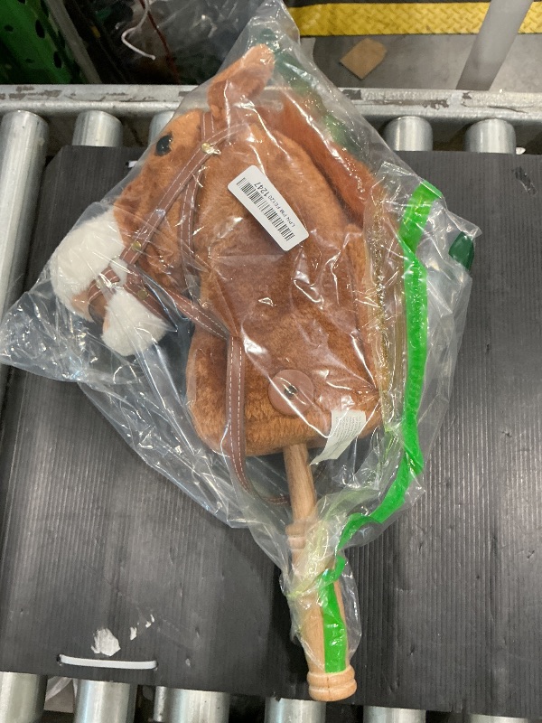 Photo 1 of **MISSING PARTS**
HollyHOME Stick Horse Plush Handcrafted Hobby Horse on a Stick with Wood Wheels Real Pony Neighing and Galloping Sounds for Kids Toddlers Dark Brown 36 Inches(AA Batteries Required)