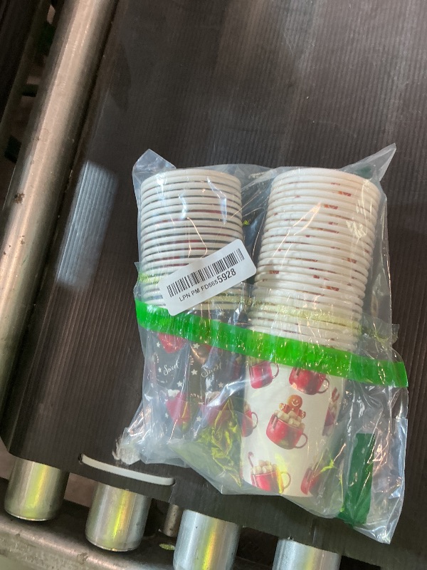 Photo 1 of **PARTIAL SET**
100 Pcs Christmas Disposable Paper Cups 9 oz Hot Chocolate Cups Bulk Disposable Hot Cocoa Christmas Cups for Winter Xmas Festive Holiday Table Party Hot Drinks Supplies