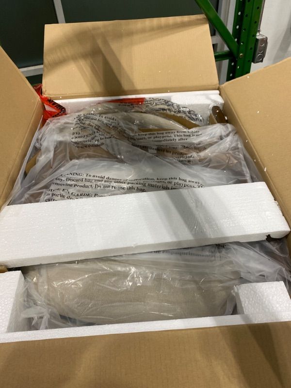 Photo 1 of ***PARTIAL SET*** ***READ CLERK NOTES*** COLAMY Wooden Dining Chairs Set of 6, Modern Upholstered Fabric Dining Room Chair, Farmhouse Kitchen Side Chairs with Foot Pegs, Beige