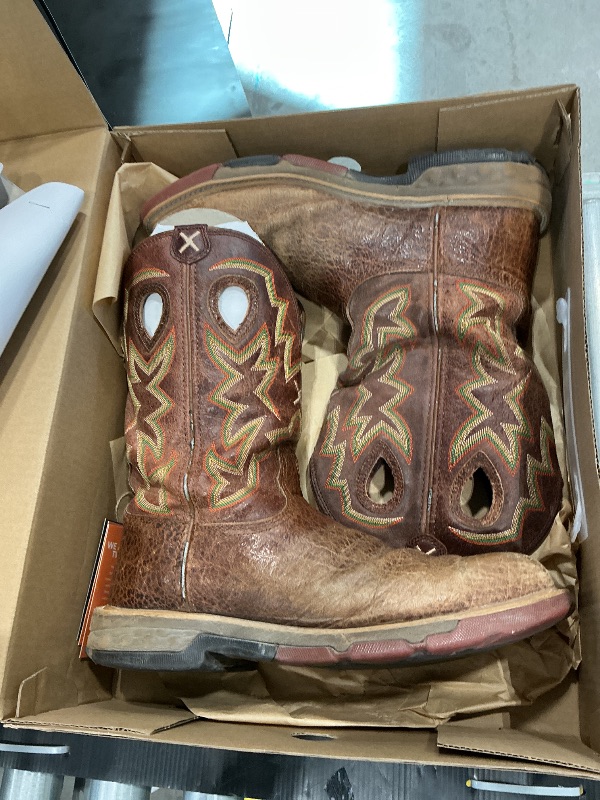 Photo 1 of *MINOR DAMAGE - USED*
Twisted X Men's 12" Nano Composite Toe Western Work Boot, Square Toe with CellStretch, Tan & Tan, 10.5 EE