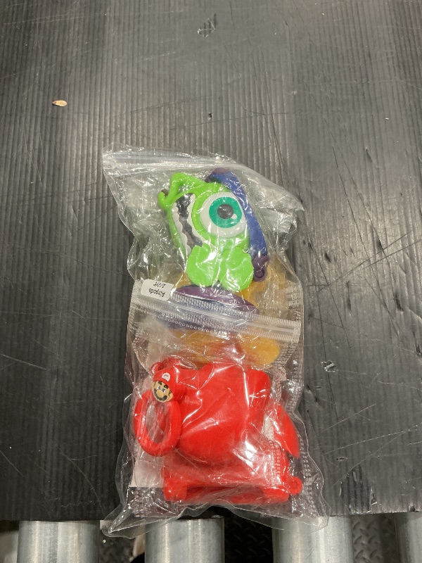 Photo 1 of (4Pack) Case for AirPods 2nd/1st Generation(2019/2016) Earbuds, XMBYGY Silicone Case Protective Cover with Cute Cartoon Skin Design for AirPods 1/2, with Carabiner (CTMrQ+RDWN+Mario+Mushroom)