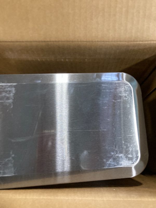 Photo 1 of **1 TRASH CAN** Home Zone Living 2-Pack 1.3 Gallon Small Bathroom Trash Can with Lid and Step Pedal, Stainless Steel Wastebasket with Slim Design for Home and Office, Silver, 5 Liters