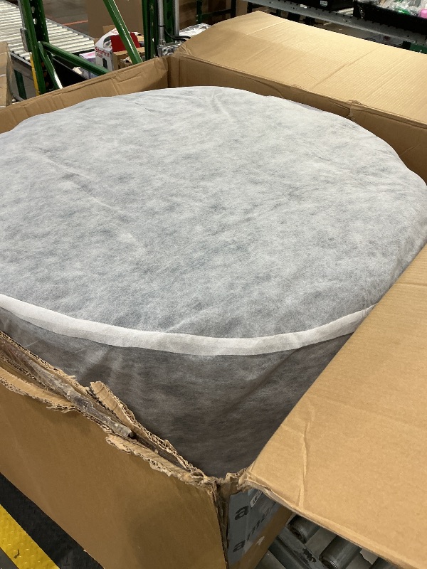 Photo 1 of **MINOR DAMAGE - USED**
Christopher Knight Home Sabina Round Tufted Velvet Ottoman, Blue