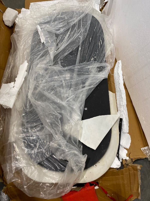 Photo 1 of ***MAJOR DAMAGE*** Rectangular Walnut Wood Coffee Table with White Marble Top – Modern Accent Furniture for Living Room, Bedroom or Office, Decorative Home Decor Table with Brown and White Finish, 48 x 24 x 16"