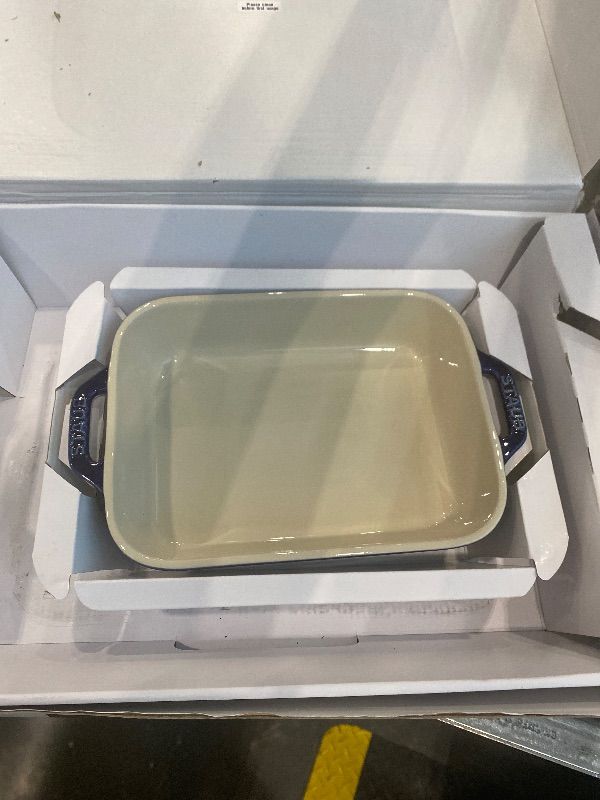 Photo 1 of ***MISSING PIECES*** STAUB Ceramic 3-pc Rectangular Baking Dish Set, Dark Blue