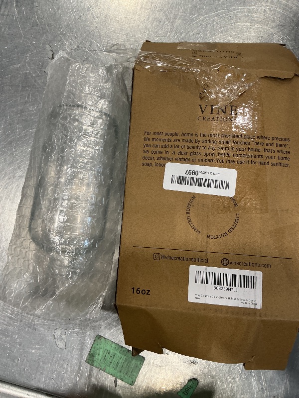 Photo 1 of **Missing**
Vine Creations Glass Spray Bottles, 2 Pack Refillable Spray Bottles for Cleaning Solutions, Plant Misters, Clear Glass Spray Bottle for hair, 16 oz Mister Spray Bottle with Waterproof Labels