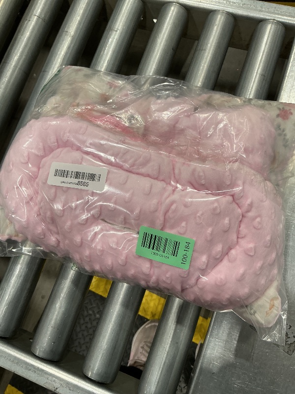 Photo 1 of 3-in-1 Infant Car Seat Insert, Soft Head and Body Support,Ultra & Strap Covers Set, Reversible Newborn Car Seat Cushion Pad for Baby Boy & Girl fits Stroller, Swing, Bouncer (Pink Bow)