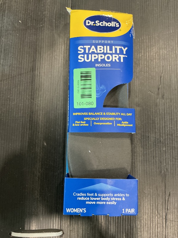 Photo 1 of ?Dr. Scholl's Stability Support Insoles, Flat Feet & Overpronation Low Arch Support, Improves Balance & Stability, Motion Control, Trim Inserts to Fit Shoes, Women's Size 6-10