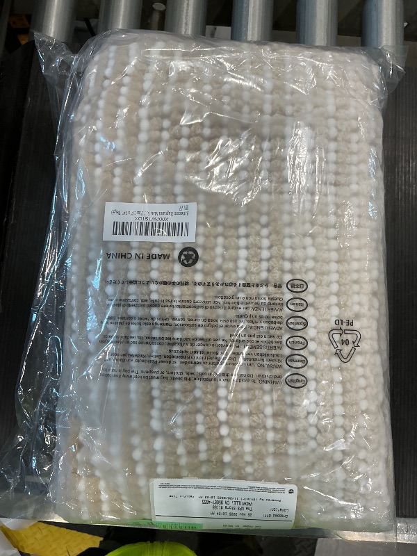 Photo 1 of *MINOR DAMAGE - USED*
BSICPRO Bathroom Rugs and Mats Sets, 2 Piece Thick Absorbent Chenille Bath Mat Rug Set Non Slip, Soft Shaggy Bath Floor Mats for Bathroom, Machine Washable (20" x 47" Plus 16" x 24", Beige)