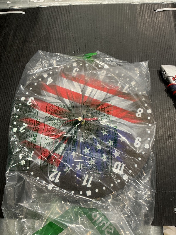 Photo 1 of **MINOR DAMAGE - USED**
SPUNKER Wall Clock,American Flag Kitchen Wall Clock,Independence Day Clocks 10 Inch Silent Non-Ticking Wall Battery Operated for Living Room Bedroom Bathroom Laundry Room Decor
