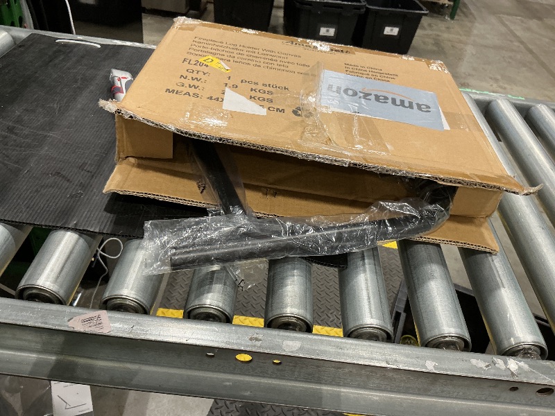 Photo 1 of ***MISSING PIECES*** AMAGABELI GARDEN & HOME Fireplace Log Holder with Canvas Firewood Rack Indoor Tote Carrier Metal Wood Rack Black Firewood Holders Storage Heavy Duty Logs Stacker Basket with Handles Kindling