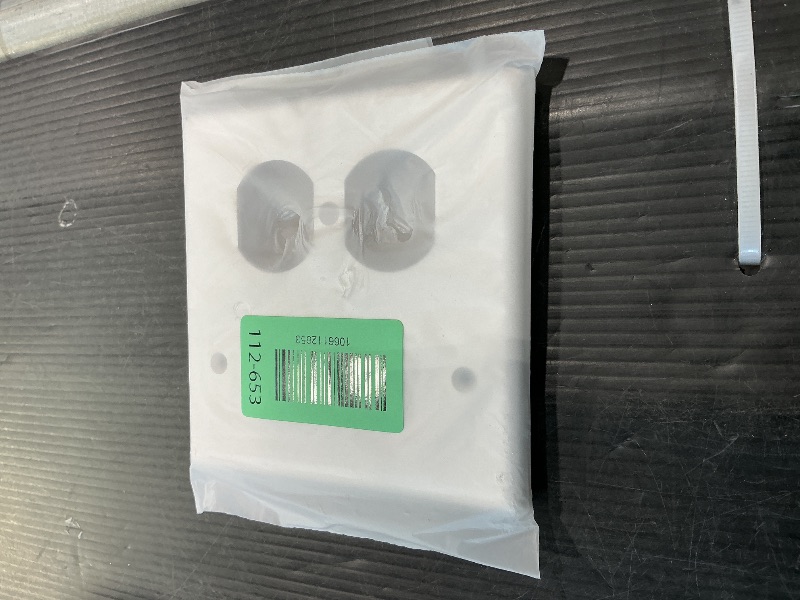 Photo 1 of [2 Pack] BESTTEN 2-Gang Combination Light Switch Wall Plate, 1-Duplex/1-Blank Standard Size, Unbreakable Polycarbonate Receptacle Outlet Cover, White