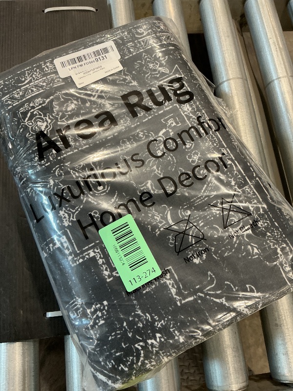 Photo 2 of Uphome Long Washable Kitchen Runner Rug, 2x8 Soft Rug Runners for Hallways Non Slip, Farmhouse Entryway Runner Rugs Low Pile, Stain Resistant Modern Carpet Runner for Hallway Bedroom, Black