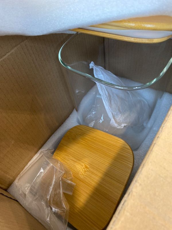 Photo 1 of *PARTIAL SET - ONLY 1 jar*
ComSaf 3.6 Qt Glass Food Storage Containers Set of 2, Large Storage Containers with Lids, Square Glass Jars with Lids, for Flour and Sugar, Cereal, Rice, Pasta, Oats, Coffee Beans