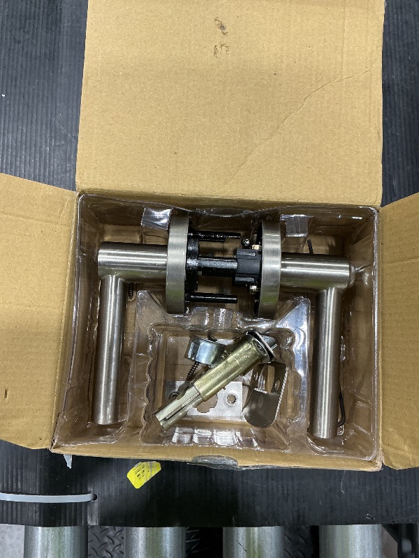 Photo 1 of ***MISSING PIECES*** Kwikset Milan Entry Door Handle with Lock and Key, Secure Keyed Reversible Lever Exterior, Doorlock, For Front Entrance and Bedrooms, Satin Nickel, Pick Resistant Smartkey Rekey Security