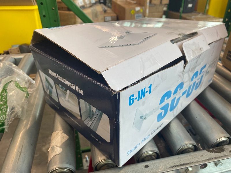 Photo 1 of *USED*
6 in1 Rotated Steam Mop Cleaner with 2 Modes, 2 Microfiber Pads, 400ML Removable Tank, 23FT Power Cable, Detachable Steam Cleaner for Floor, Laminate Floor, Tiles Cleaning (Sky White)