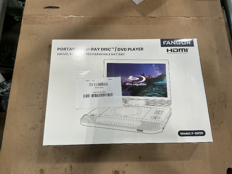 Photo 1 of *USED*
FANGOR 12.5" Portable Blu-ray Player with 10.5" 1080P Full HD Swivel Screen, Blu-ray DVD Player with HDMI Out & AV in, 4-5 Hours Rechargeable Battery, Support USB/Micro SD Card