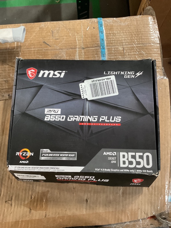 Photo 1 of **FOR PARTS ONLY**
MSI MPG AMD B550 Gaming Plus Socket AM4 ATX DDR4-SDRAM Motherboard