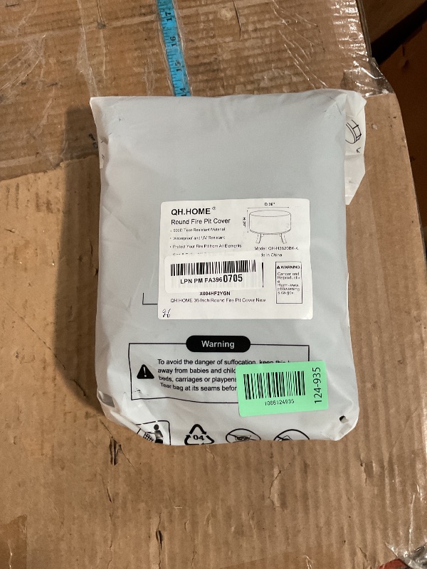 Photo 1 of [2025 Upgraded 900D Fabric] Fire Pit Cover Round for 33-36 inch Fire Pit, 900D Heavy Duty Waterproof Fabric with Air Vent, Handle & Tightening Drawstring, 36" Dia x 20" H -Black