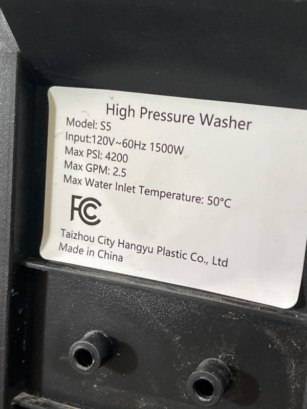 Photo 1 of **********NONFUNCTIONAL, FOR PARTS ONLY*************
Pressure Washer, Power Washer with 4 Quick Connect Nozzles, High Pressure Cleaning Machine with Foam Cannon for Cars/Fences/Driveways/Patios/Home Cleaning