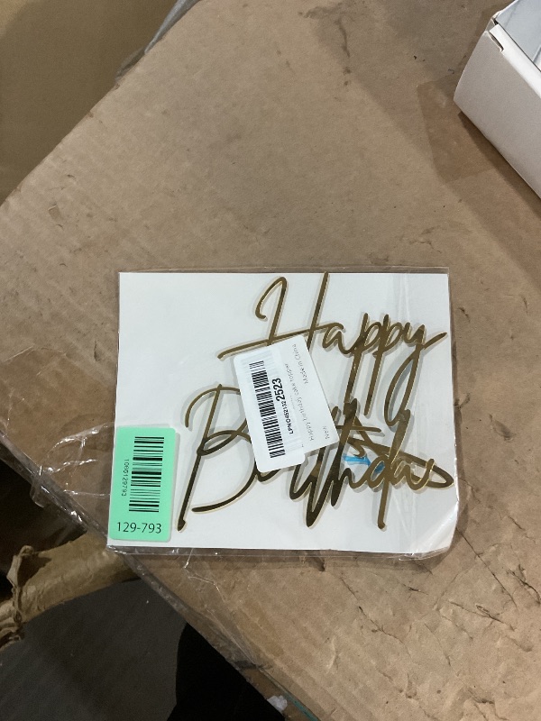 Photo 1 of 1PCS Happy Birthday Cake Topper,Gold Mirror Acrylic Boy or Girl Cake Sign Decorations,Birthday Cake Charm Supplies for Birthday Party Cake Dessert