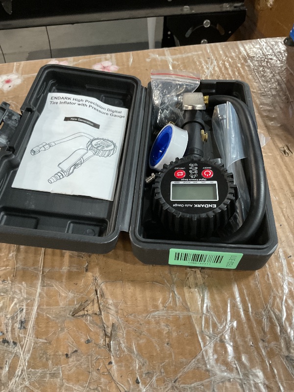 Photo 1 of Digital Tire Pressure Gauge with Inflator: ENDARK 250 PSI Air Compressor Attachment Inflation Gun with Heavy Duty 360° Air Chuck & Extended Hose and Quick Connect Coupler with Carrying Case