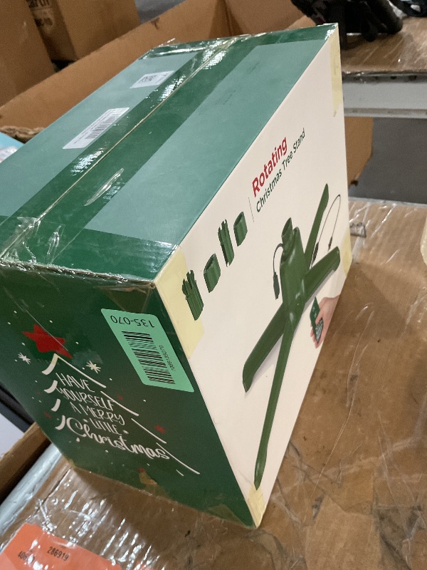 Photo 1 of (2025 Upgrade) Rotating Christmas Tree Stand with Remote Control, Stable 360 Revolving Tree Base Stand, Up to 7.5ft 90lb. Adjustable Christmas Tree Holder for Xmas Tree, Artificial Tree (Green)