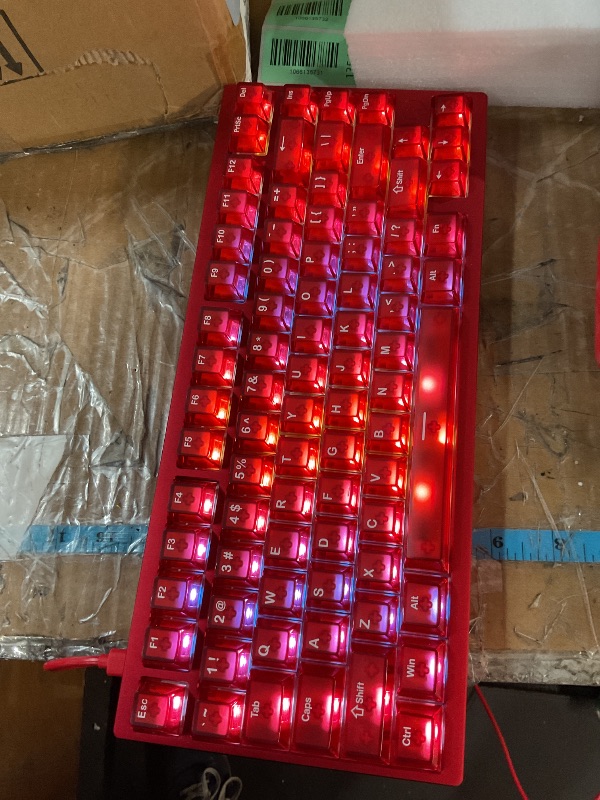 Photo 1 of ***(MAJOR DAMAGE/ SEE NOTES FOR DETAILS)***IROK MG75PRO 81 Keys Wired Magnetic Switch Mechanical Keyboard, Hall Effect, 8KHZ/ARGB/CNC Aluminum, Gasket Structure Gaming Keyboard(Red)