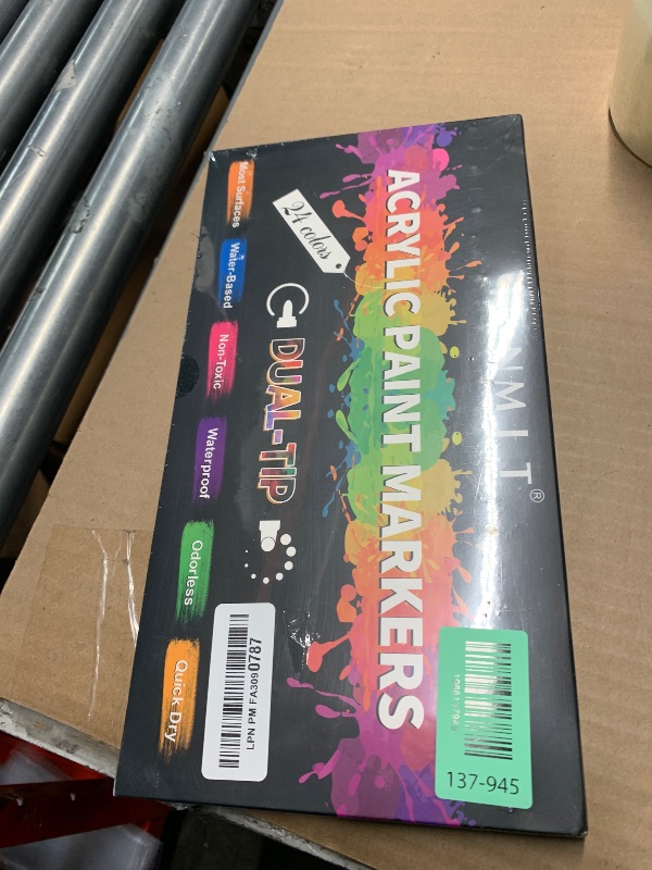 Photo 1 of ***FACTORY SEALED***Acrylic Paint Pens Markers, 24 Colors Dual Tip Acrylic Paint Pens for Rock Painting, Wood, Canvas, Stone, Glass, Ceramic Surfaces, DIY Crafts Making Art Supplies (Round Tip and Fine Tip)
