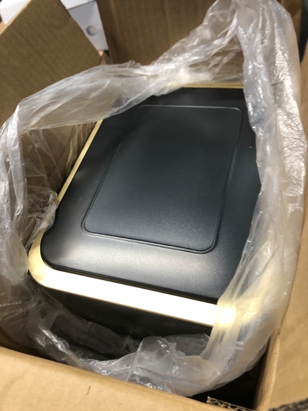 Photo 1 of ***DAMAGED - SEE NOTES/PICTURES*** XLHOMO Black Bathroom Accessories 8 Piece Black and Gold Bathroom Set, Bathroom Accessories with Stainless Steel Bathroom Trash Can,Toilet Brush,Toothbrush Set,Soap Dispenser