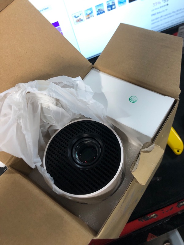 Photo 1 of [Built-in Apps & 2025 Upgraded] Mini Projector with WiFi 6 and Bluetooth 5.4 Support 4K 1080P Auto Keystone 180° Rotatable Projector Portable Compatibile with HDMI/TV Stick/Memory Stick/Laptop, White