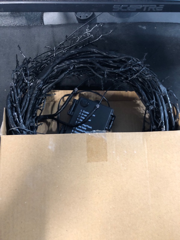 Photo 1 of [8 Modes & Timer] 9 Ft 72 LED Halloween Garland with Lights, Orange Purple & Green Willow Vine Twig Garland Battery Operated Indoor Outdoor Fireplace Table Wall Home Party Halloween Decorations