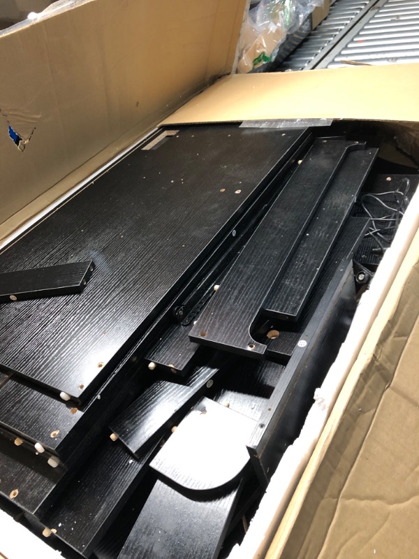 Photo 1 of YITAHOME Large Vanity Desk with Mirror, LED Lights and Power Outlets, Big Makeup Table with 9 Drawers, 5 Storage Shelves & 2 Cosmetic Brush Holes, Dressing Table for Bedroom, Black Vanity Set