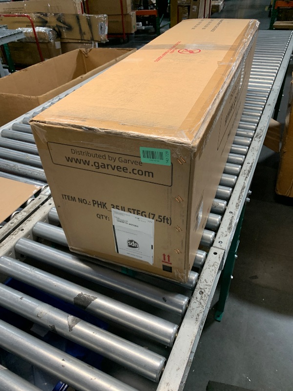 Photo 1 of  Garvee 7.5ft Pre-Lit Snow Flocked Christmas Tree, Artificial Xmas Tree with Snowy Branch Tips, Hinged Metal Stand, Flame-Retardant Material, Fake Christmas Tree for Yard, Home, Entrances
