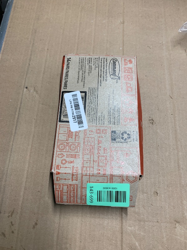 Photo 1 of ***MISSING PARTS***
Command Large Picture Hanging Strips, White, Holds up to 16 lbs, 14-Pairs, Easy to Open Packaging
