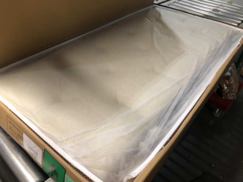 Photo 2 of Lucid Mid-Rise Upholstered Headboard - Diamond Tufted - Padded Polyester - Adjustable Height from 34” to 46” - Easy Assembly - Bed Frame or Wall Mount - Sturdy - Stone - Queen Size