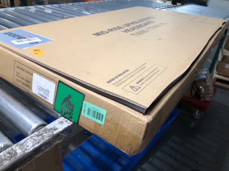 Photo 1 of Lucid Mid-Rise Upholstered Headboard - Diamond Tufted - Padded Polyester - Adjustable Height from 34” to 46” - Easy Assembly - Bed Frame or Wall Mount - Sturdy - Stone - Queen Size