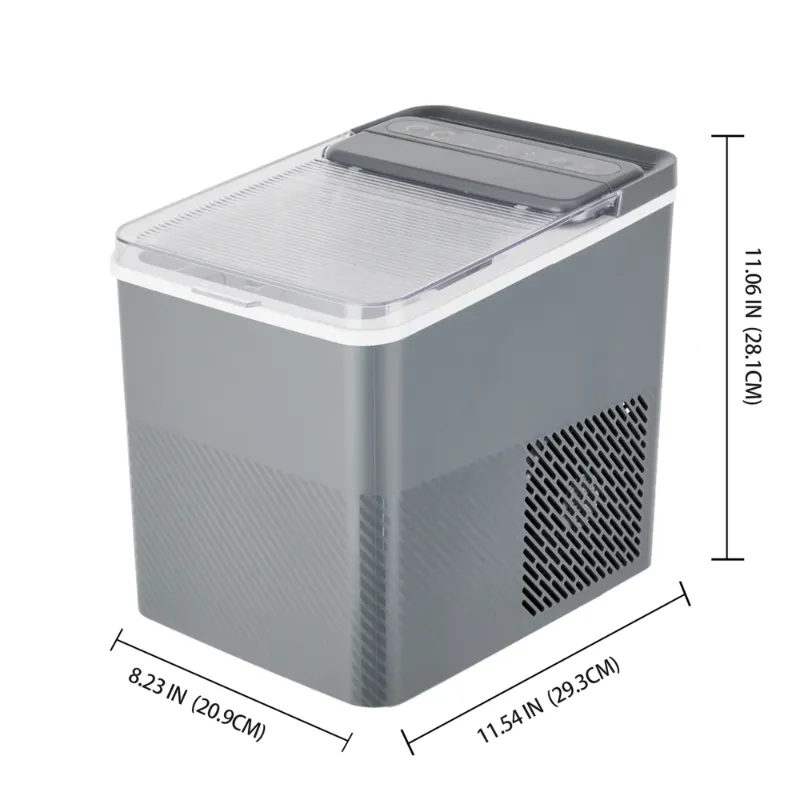 Photo 1 of Mainstays Countertop Ice Maker, Soothing Grey, 9 Bullet Cubes, 2 Ice Sizes, 26 lbs/24H with Removable & Washable Ice Tray & Scoop, with Self-Cleaning Function
