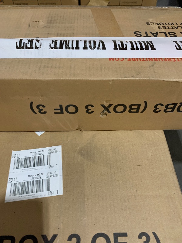 Photo 1 of ***FACTORY SEALED***
Benzara Fij Queen Size Bed- Natural Rattan Woven Panel Headboard- Gold Legs- Black