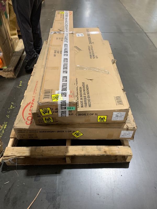 Photo 1 of ***FACTORY SEALED***
Benzara Fij Queen Size Bed- Natural Rattan Woven Panel Headboard- Gold Legs- Black