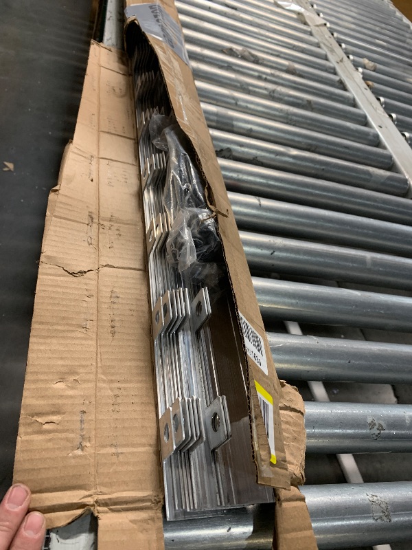 Photo 1 of EasyFlex Aluminum No-Dig Landscape Edging for Landscape or Paver Projects, 10 Metal Edging Pieces with Spikes, 50 Feet, Mill